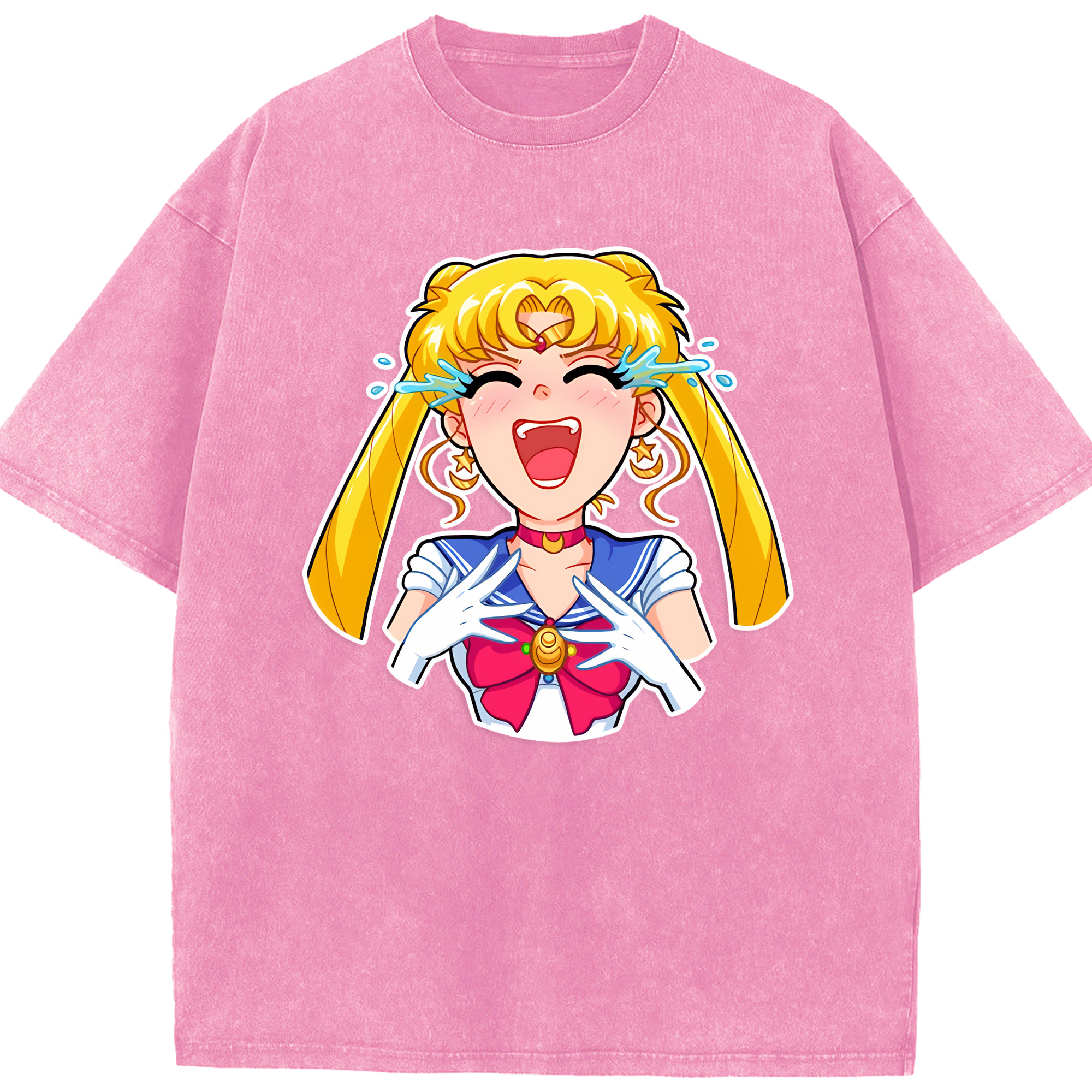 （画像用） 美少女戦士セーラームーン 月野 うさぎ つきの うさぎ Sailor Moon Tsukino Usagi 綿100% ヴィンテージ風 半袖Tシャツ（フロントプリント）